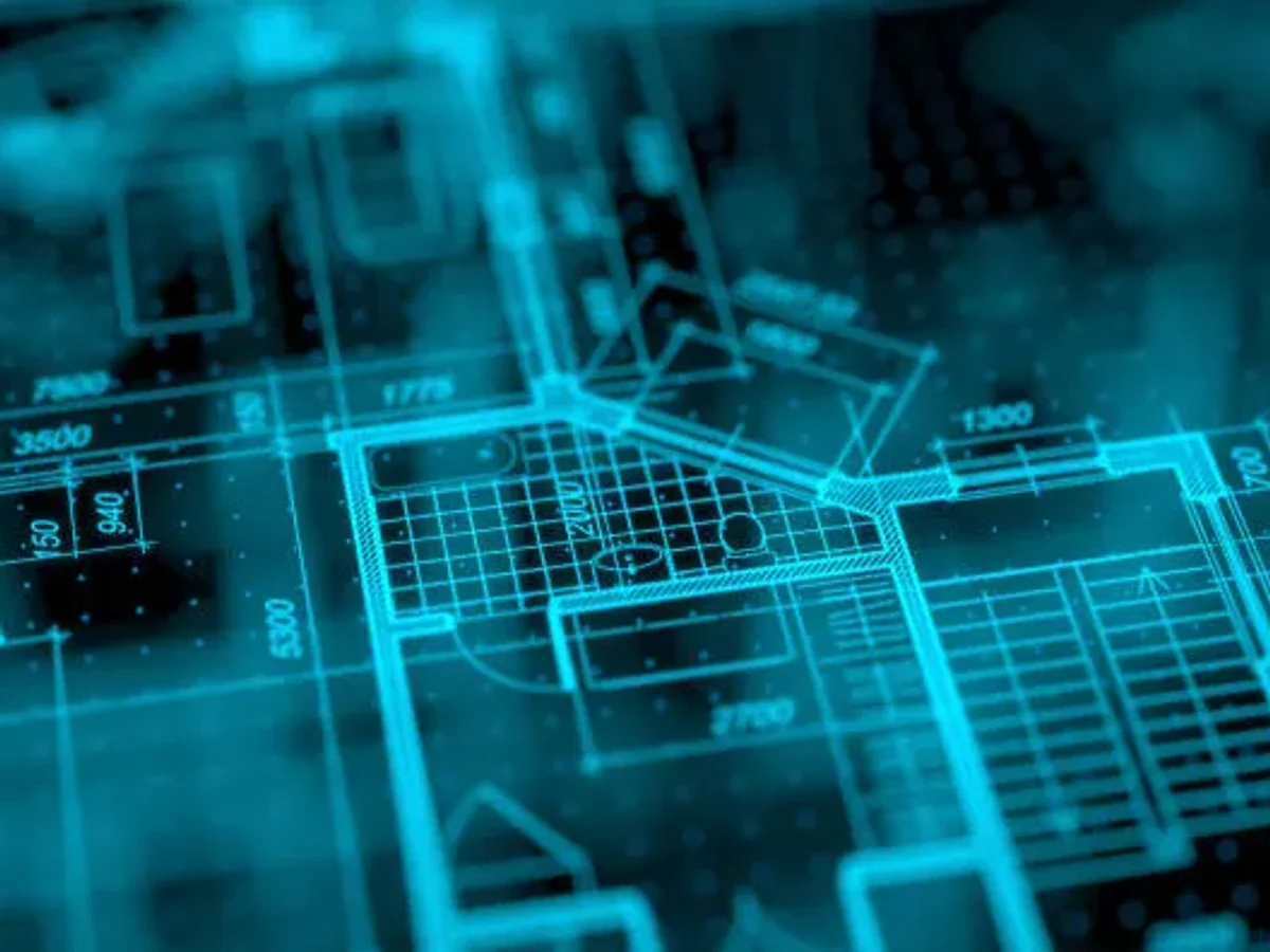 Architectural blueprint on a digital display