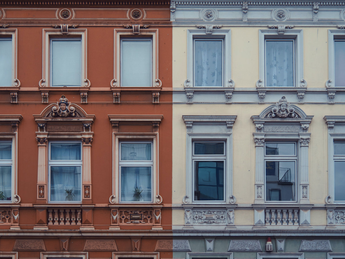 Terraced London houses sharing party walls