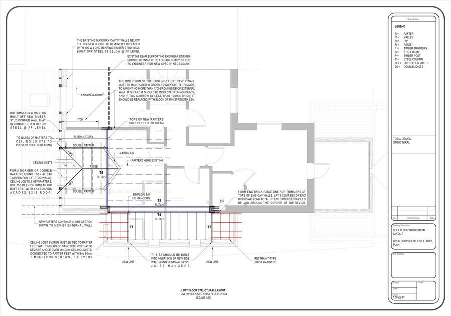Loft floor structural layout drawing